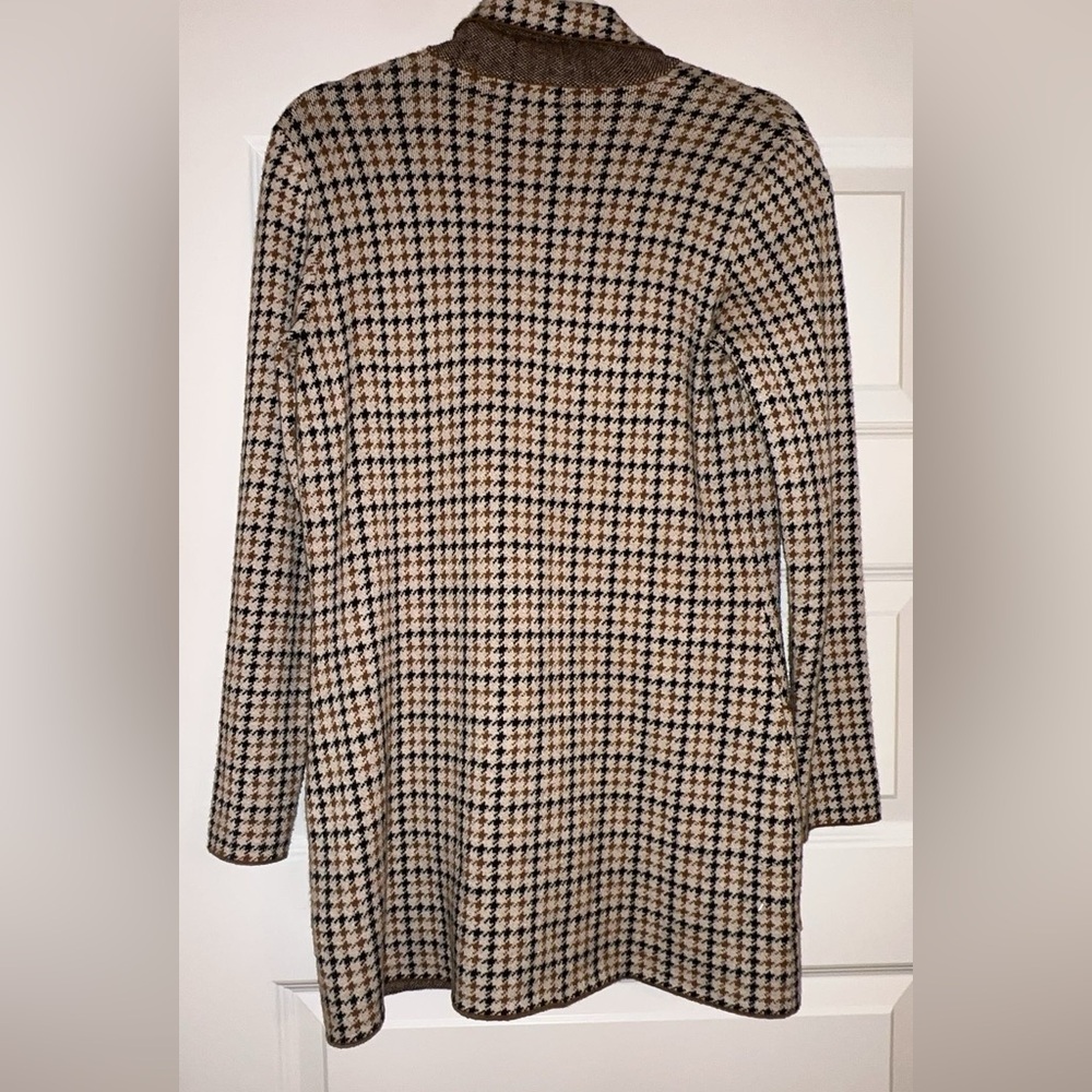 Women's Houndstooth Blazer - Brown and Black - Picture 2 of 2